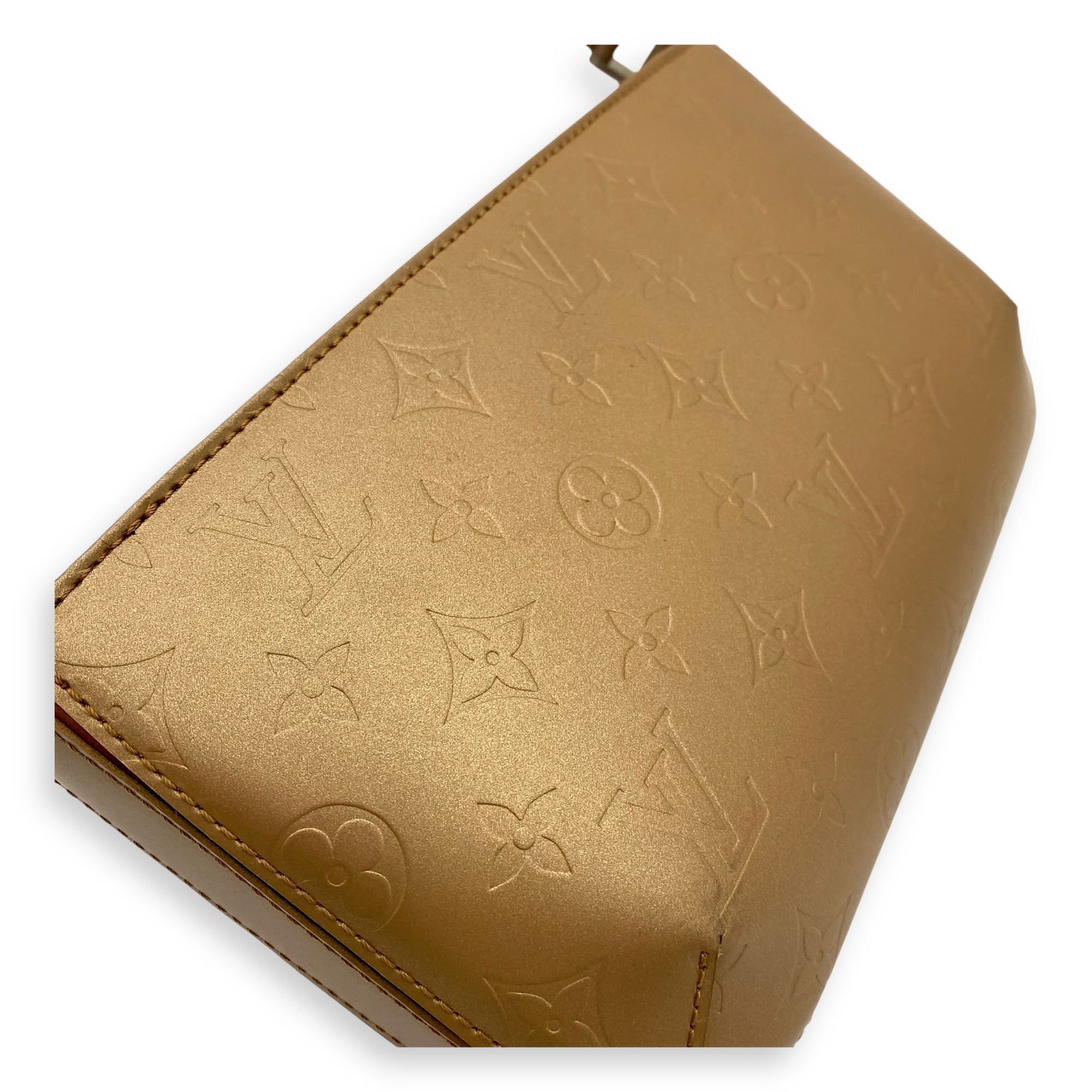 Mat Fowler Shoulder Bag Gold in Calfskin, Silver hardware - Image 12