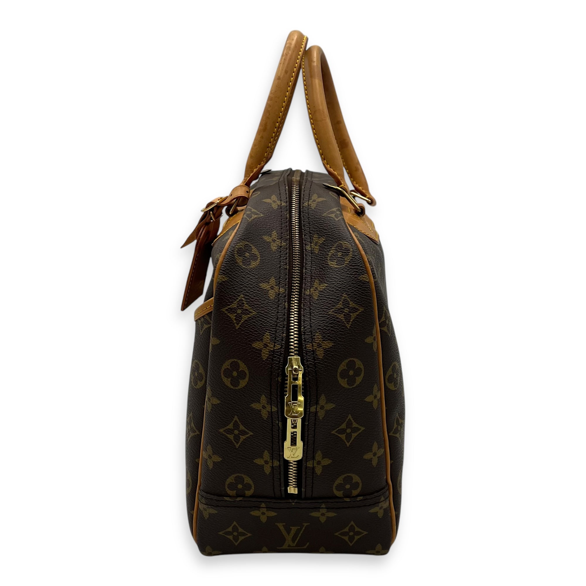Deauville Brown Top handle Bag in Monogram Coated Canvas, Gold hardware - Image 5