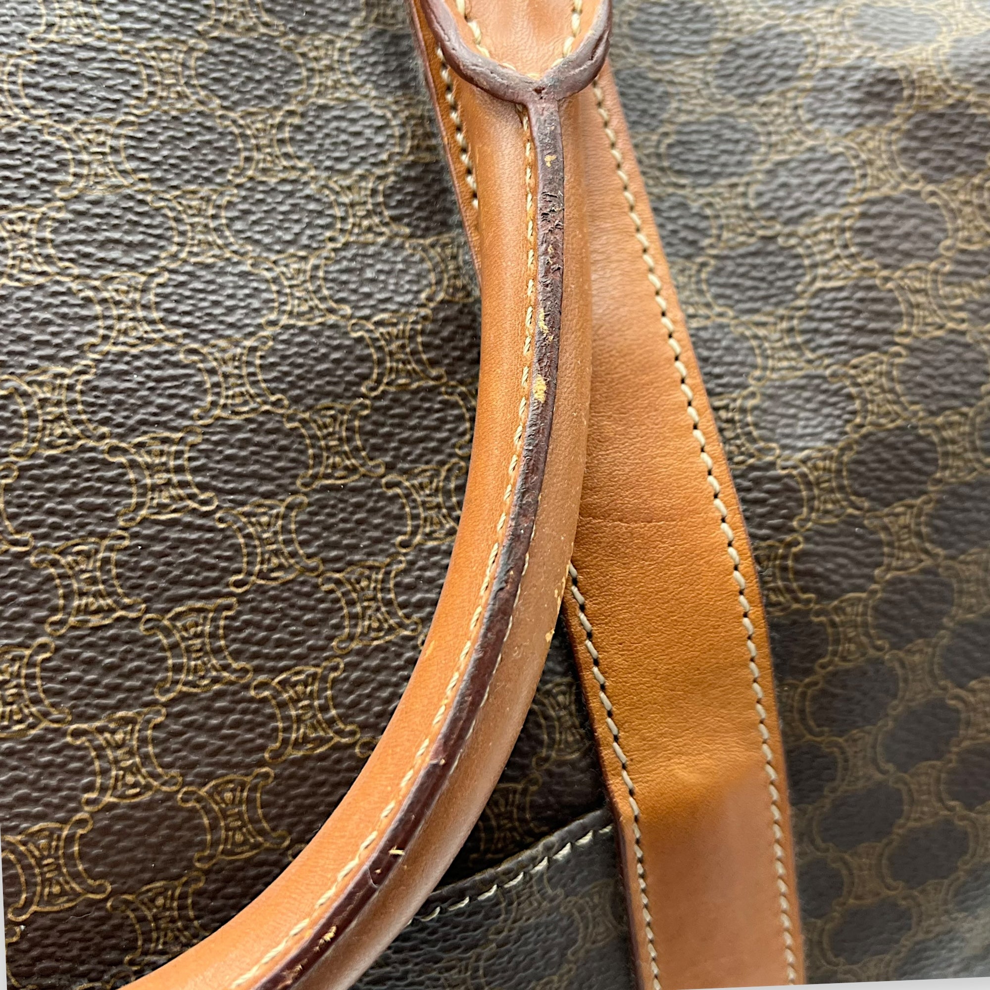 Vintage Macadam Brown Duffle Bag in Coated Canvas, Gold hardware - Image 12