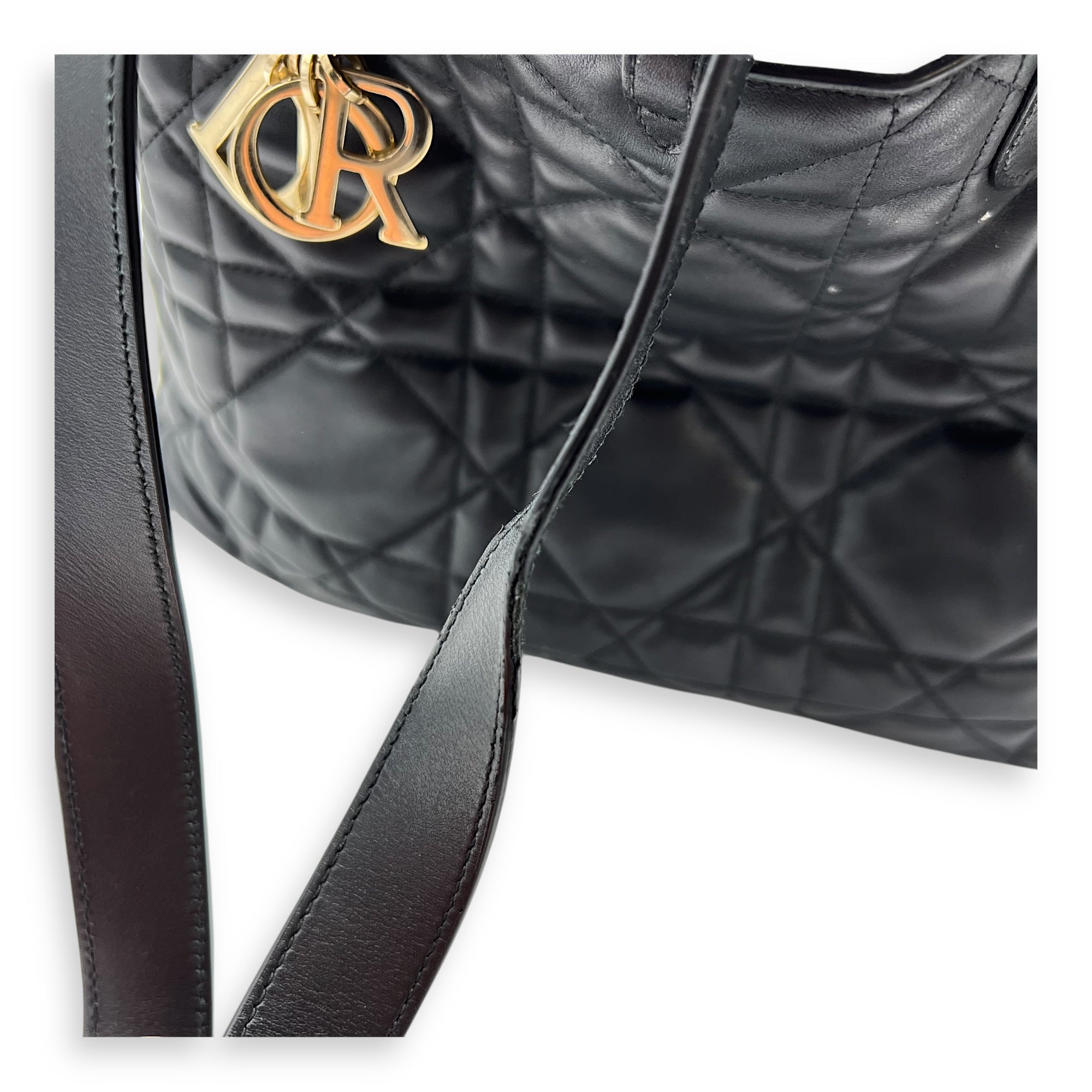 Toujours Top Handle Bag Large Black in Lambskin, Gold hardware - Image 13