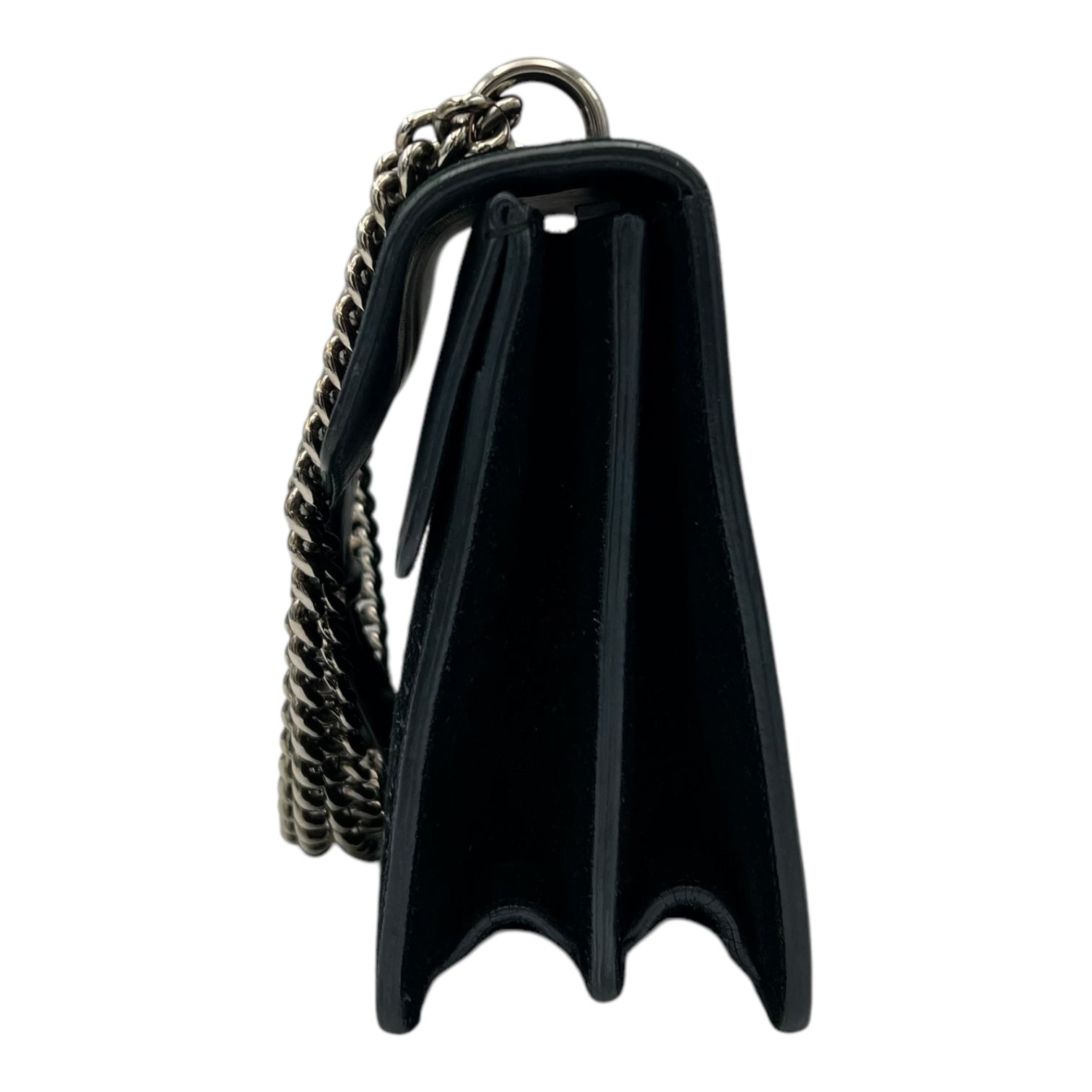 Dionysus Shoulder Bag Small Black in Suede Leather, Silver hardware - Image 5