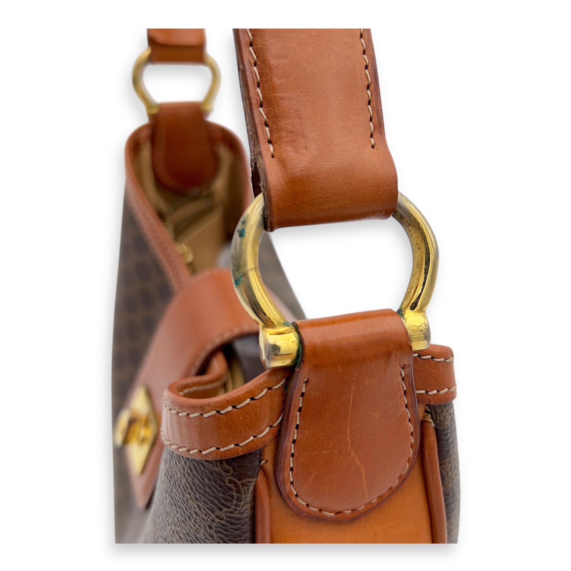 Vintage Macadam Shoulder Bag Brown in Coated Canvas, Gold hardware - Image 12