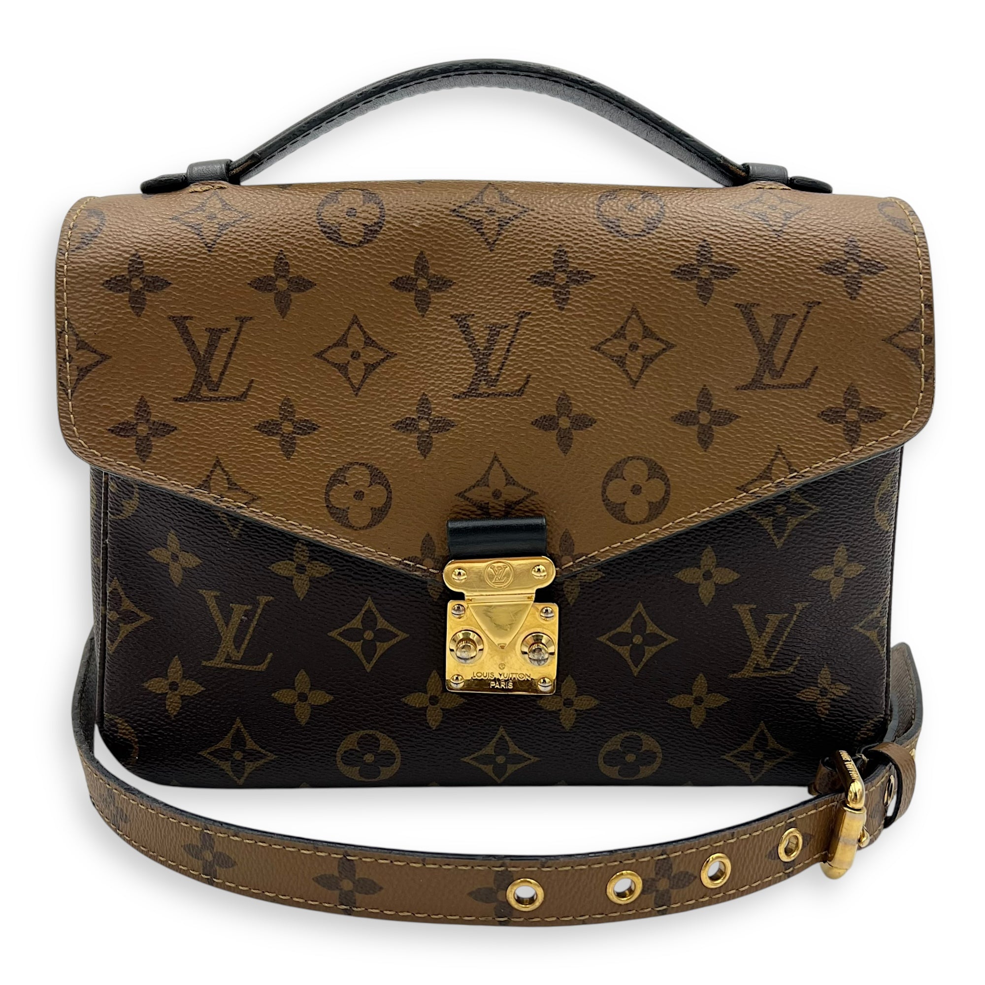 Metis Crossbody Bag Brown in Monogram Coated Canvas, Gold hardware - Image 11