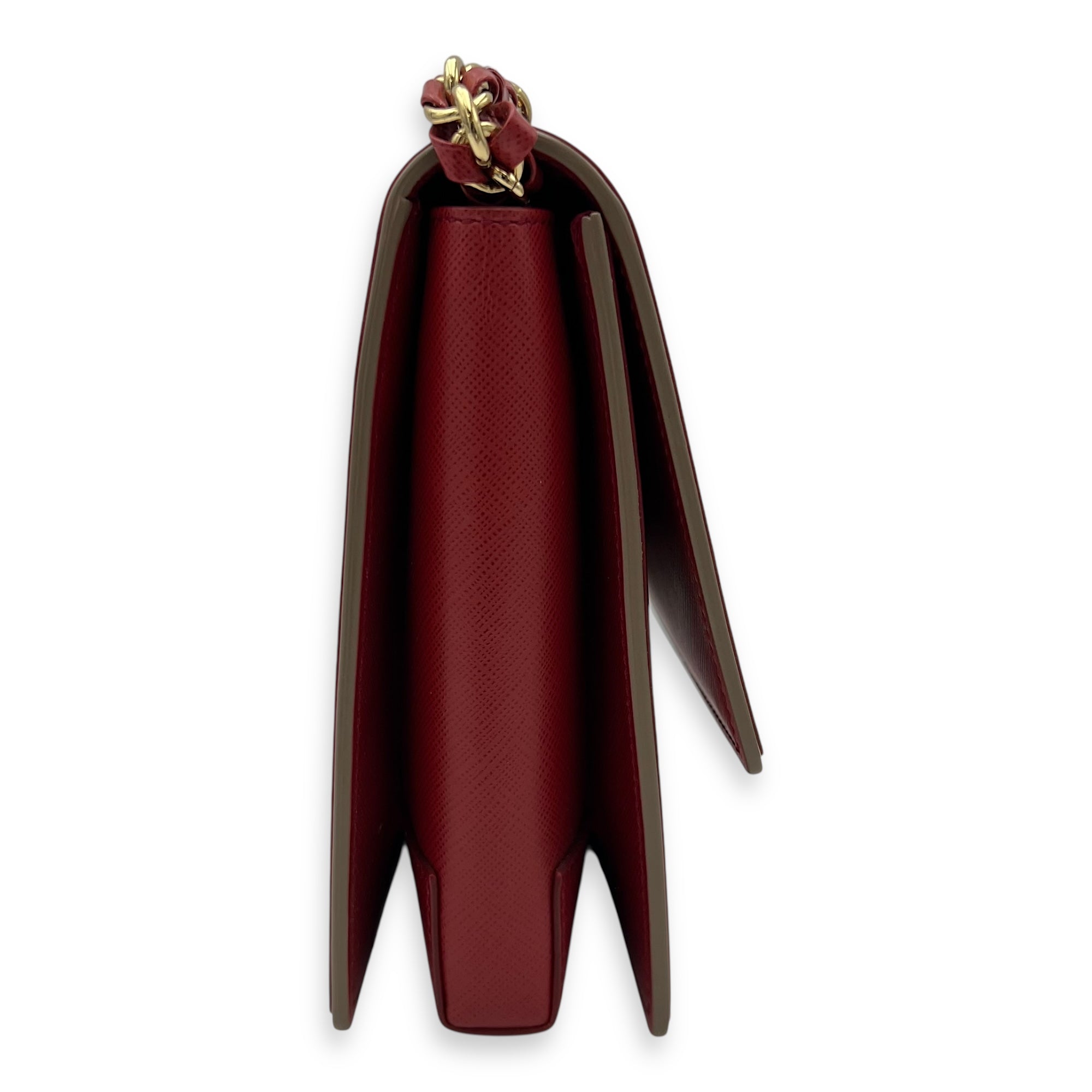 Vara Bow Red Shoulder Bag in Calfskin, Gold hardware - Image 5