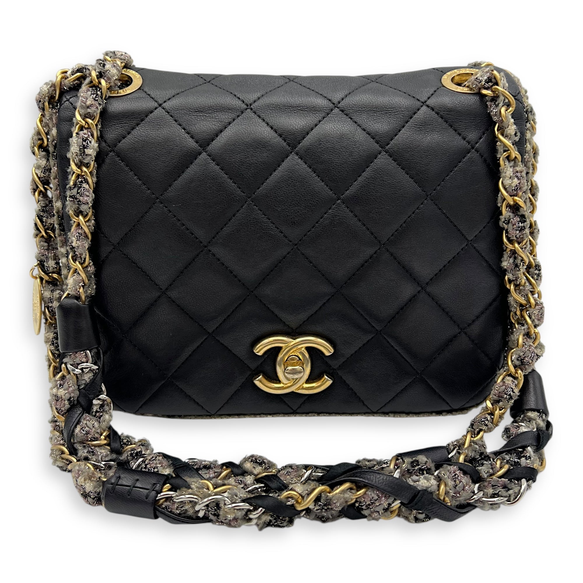 CC Crossbody Bag Black in Calfskin, Mixed hardware - Image 13