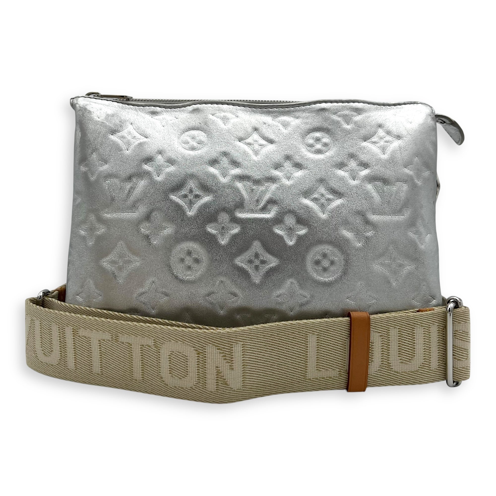 Coussin Shoulder Bag Silver in Lambskin, Silver hardware - Image 14