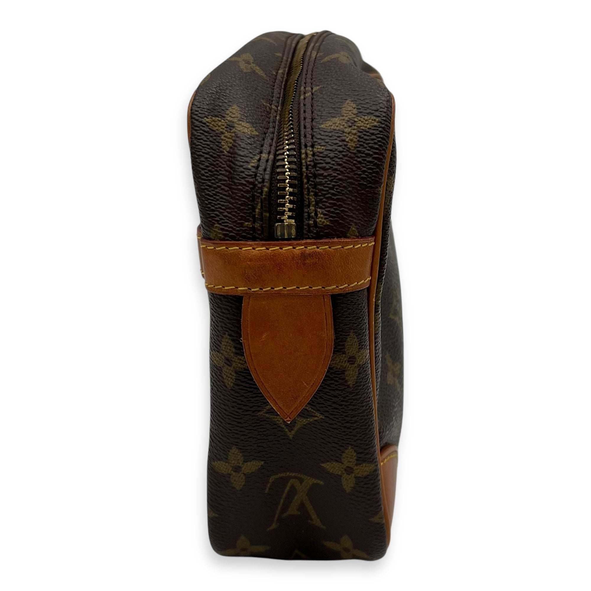 Compiegne Brown Pouch in Monogram Coated Canvas, Gold hardware - Image 4