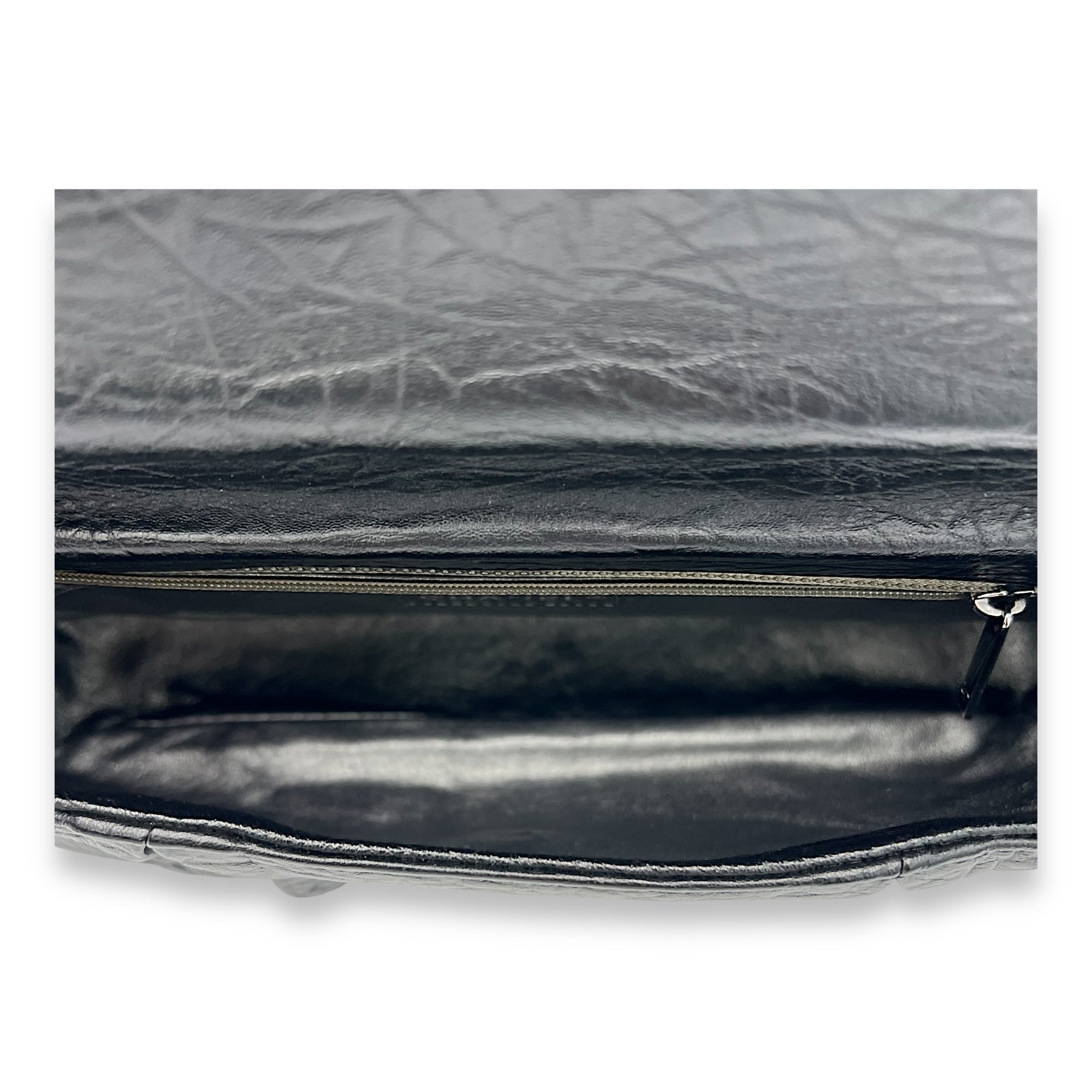 CC Flap bag Black Shoulder Bag in Calfskin, Silver hardware - Image 7