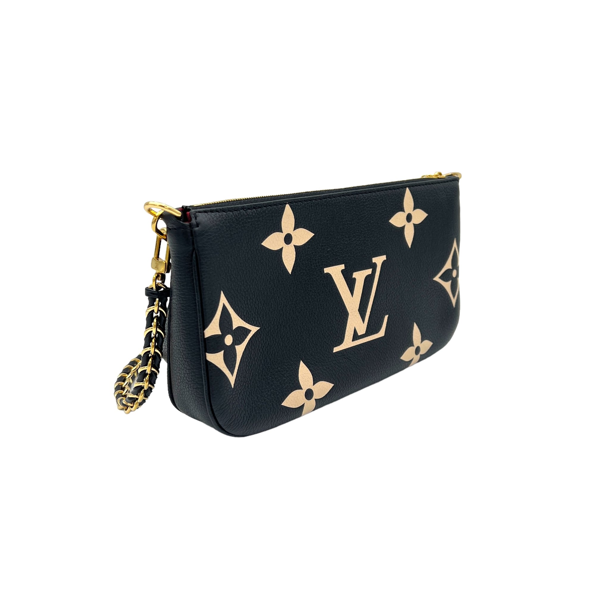 Multi-Pochette Accessoires Black Crossbody Bag in Empreinte Leather, Gold hardware - Image 5