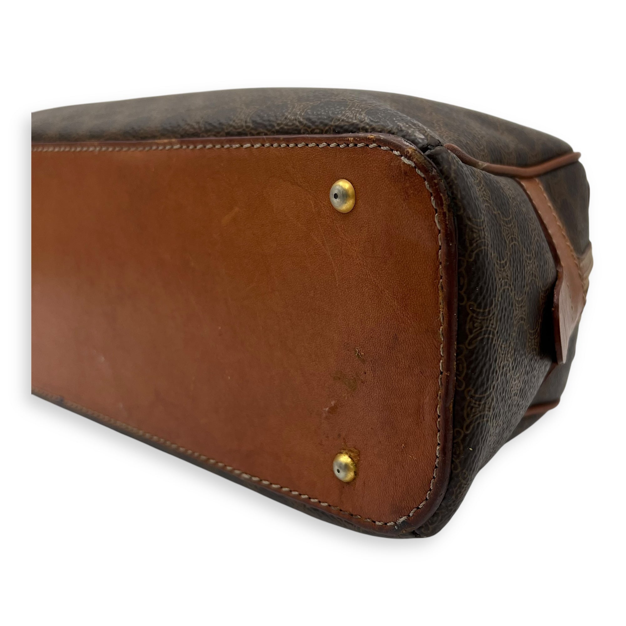 Macadam Top Handle Bag Brown in Coated Canvas, Gold hardware - Image 11