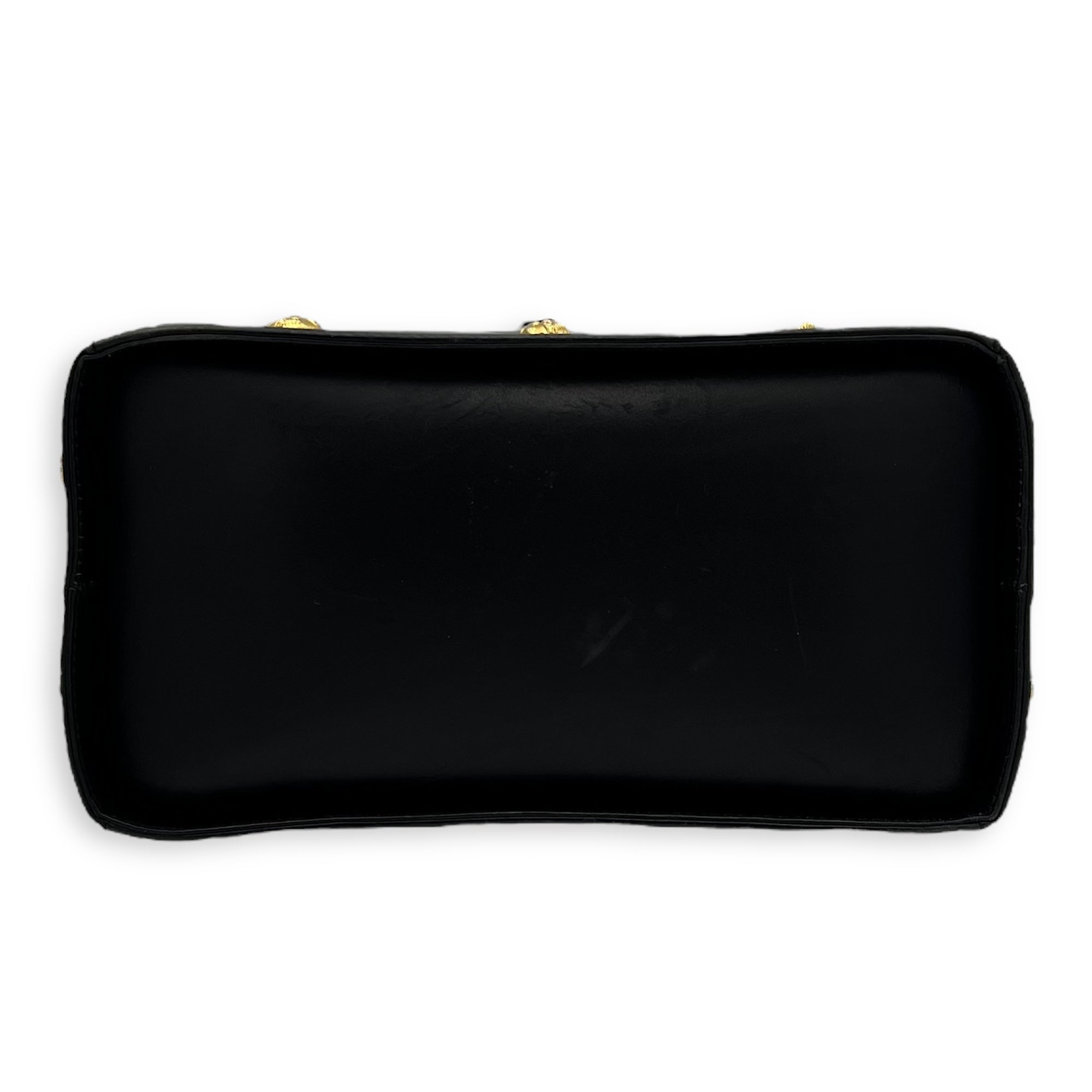 Gancini Black Shoulder Bag in Calfskin, Gold hardware - Image 6