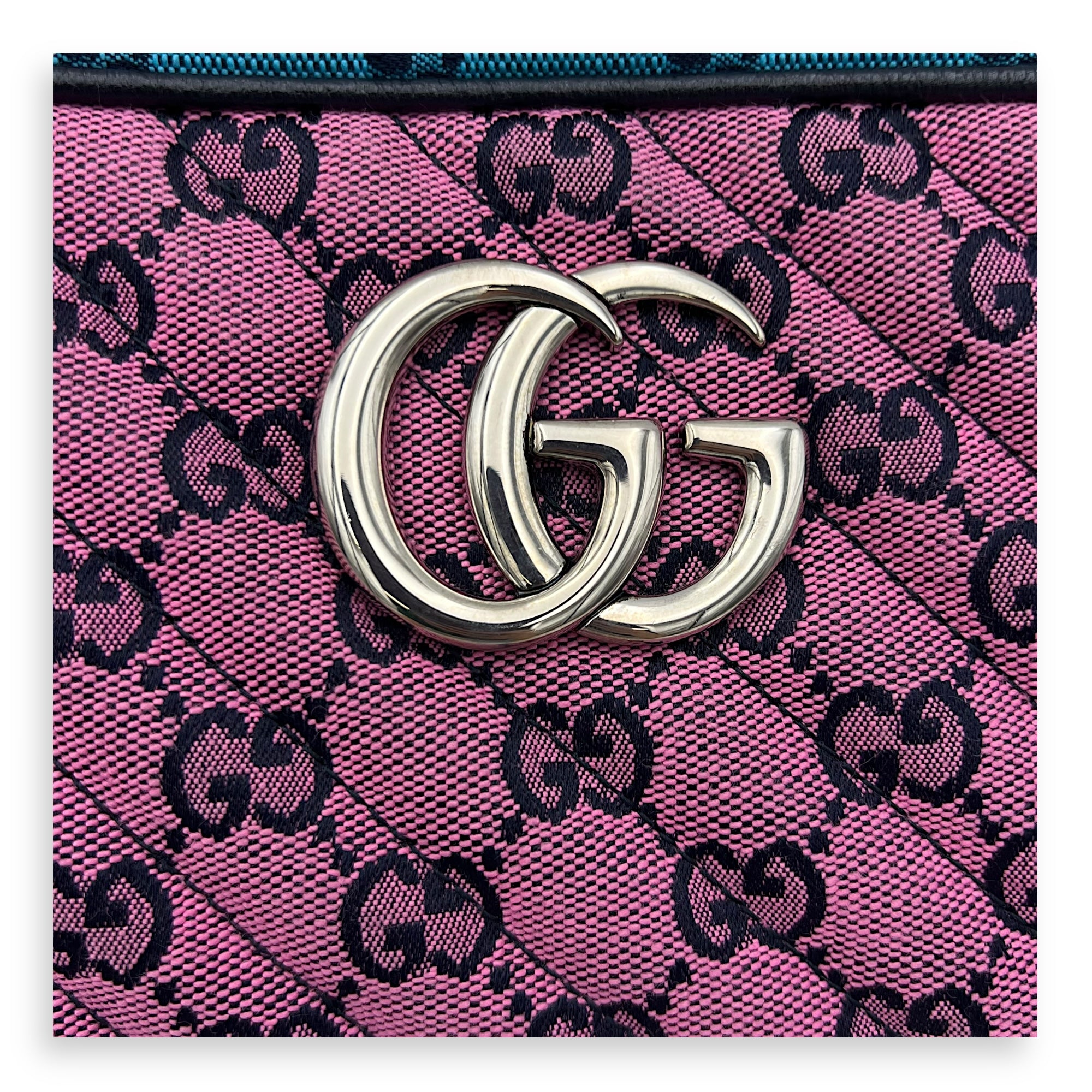 GG Marmont Multi-colour Crossbody Bag in Denim, Silver hardware - Image 8