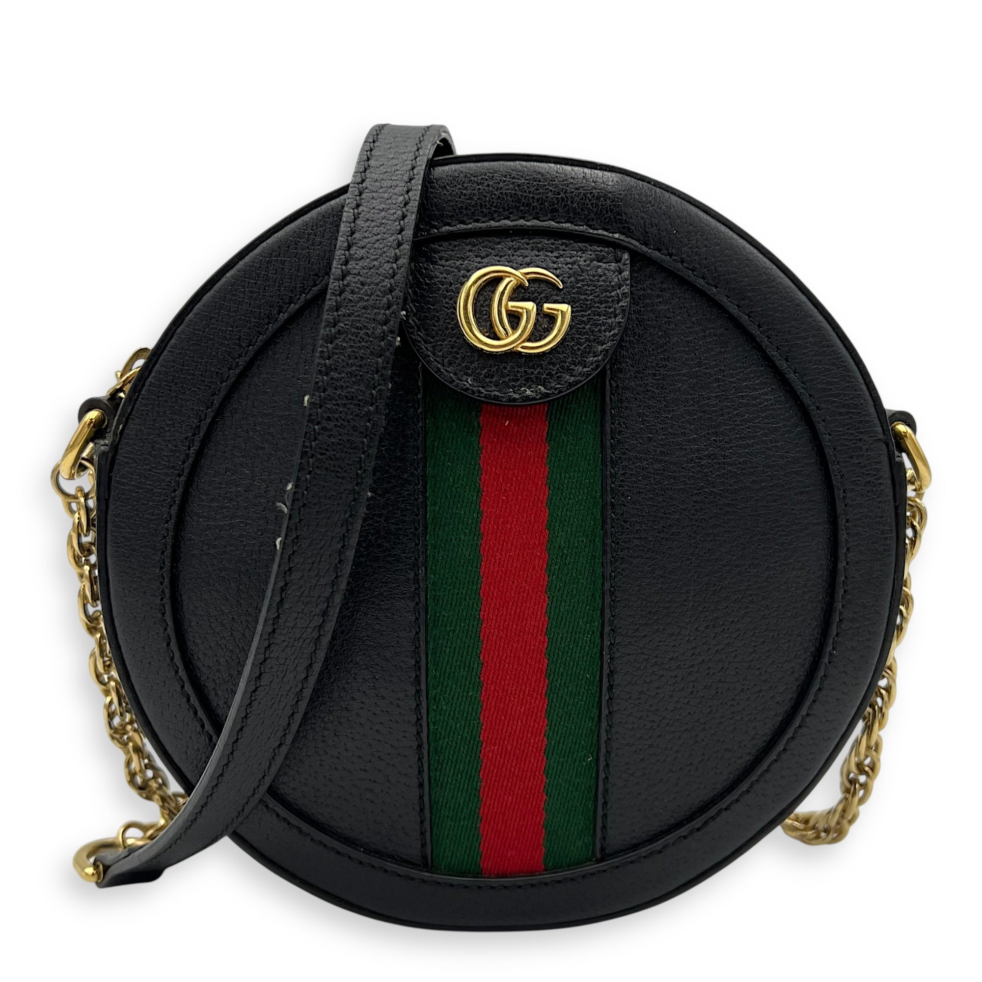 Ophidia Crossbody Bag Black in Calfskin, Gold hardware