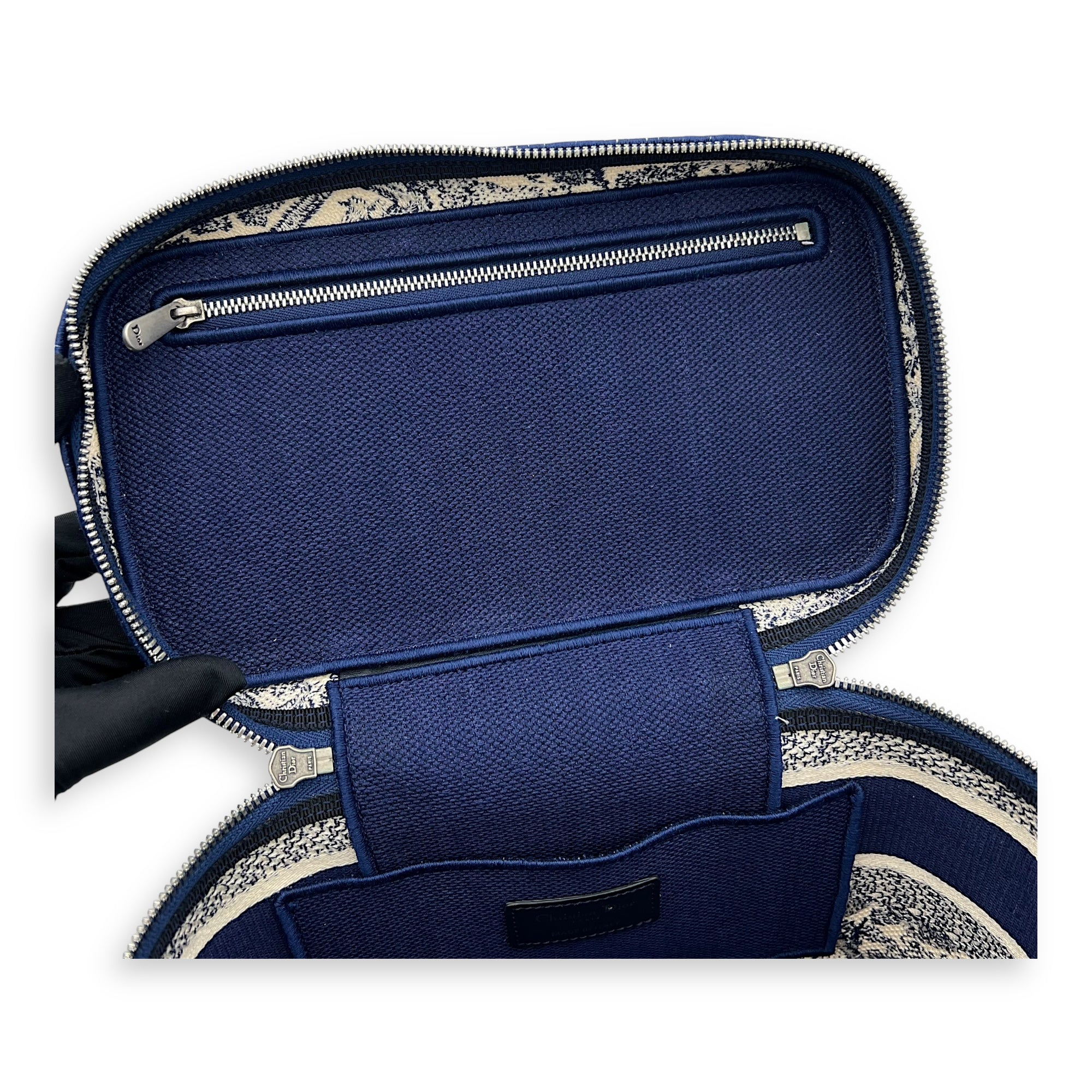 Vanity Top Handle Bag Blue in Jacquard, Gold hardware - Image 8