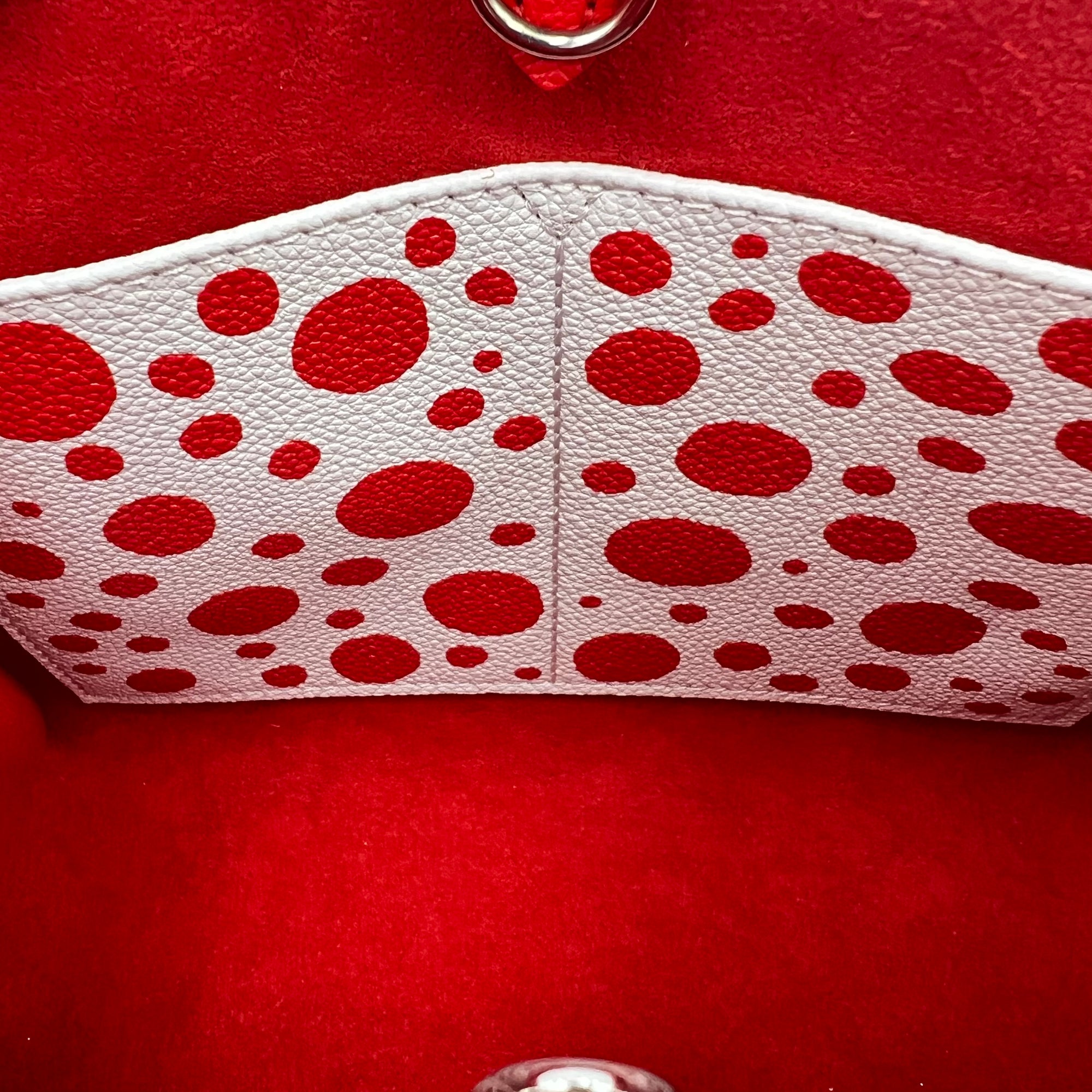 OnTheGo PM x Yayoi Kusama Top Handle Bag in Empreinte Leather, Silver hardware - Image 10