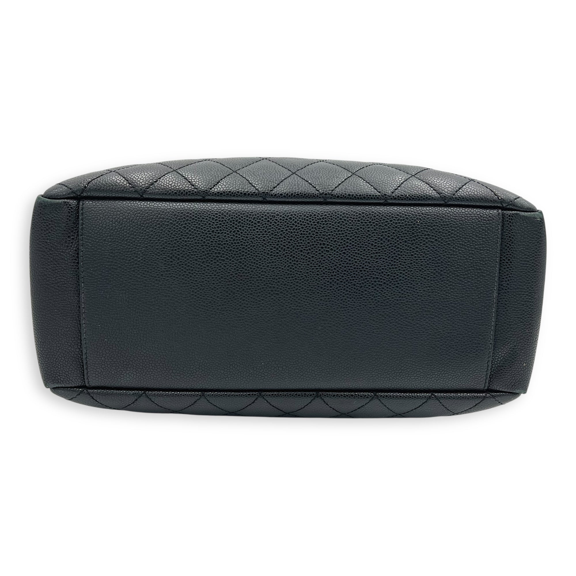 GST Tote Bag Black in Caviar Leather, Silver hardware - Image 6